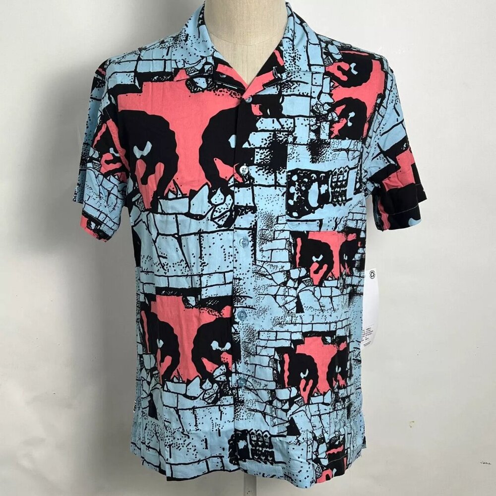 Obey SS Woven Button Down Shirt "Detector" Sky Blue